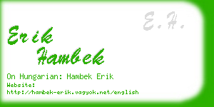 erik hambek business card